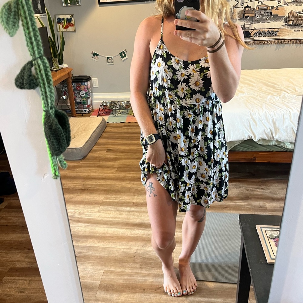 Black Sunflower Floral Dress